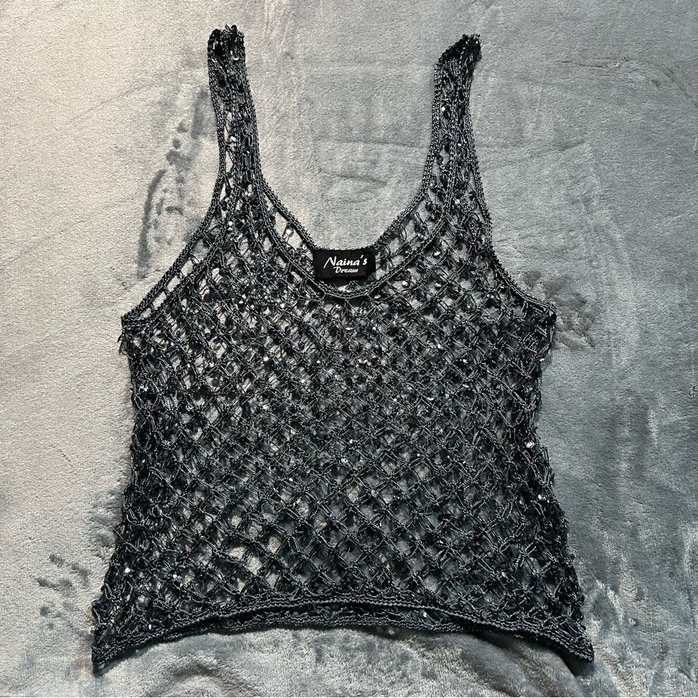 Black Crochet Women Top